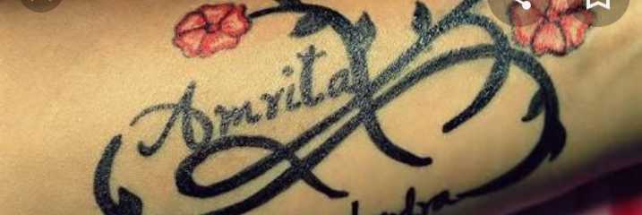 Amrita  free tattoo lettering scetch